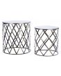 Avento Mirrored and Metal Diamond Set of 2 Tables