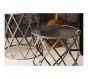 Avento Mirrored and Metal Diamond Set of 2 Tables