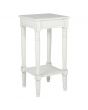 Beth Rustic White Pine Wood Accent Table with Shelf