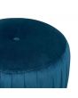 Bibby Sapphire Blue Velvet Buttoned Cylinder Pouffe