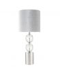 Brushed Silver and Clear Glass 2 Orb Table Lamp