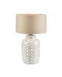 Celia Taupe and White Pattern Ceramic Table Lamp - Base Only