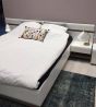 Chelsea Double Bed In White Gloss With An Oak Trim