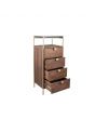 Claude Acacia and Black Marble 4 Drawer Tall Boy Chest