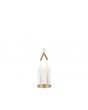 Clear Glass and Brass Metal Small Candle Holder