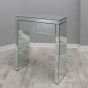 Clear Mirrored Lamp Table with Single Drawer