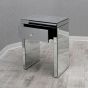 Clear Mirrored Lamp Table with Single Drawer