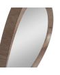 Dark Wood Veneer Curved Wall Mirror
