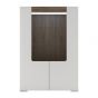 Designer Style White Low Open Glazed Cabinet