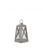 Devon Grey Wood and Chrome Lantern Table Lamp