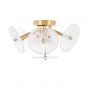 Emmie Textured Clear Glass and Gold Metal Semi-flush Pendant