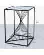 Erica Black Metal and Glass Side Table