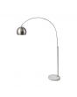 Feliciani Brushed Silver Metal and White Marble Floor Lamp