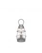 Filey Industrial Grey Metal & Clear Glass Oil Lantern Table Lamp