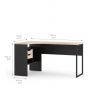 Function Corner Office Desk in Black and Oak