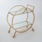 Gin Shu Gold Metal Round 2 Tier Serving Trolley With Handle
