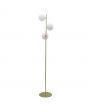 Gold Metal Floor Lamp With 3 White Glass Shades