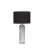 Grey Marble Effect Ceramic Table Lamp with Black Shade