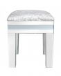 Grey Tinted Glass Stool With Soft Seat