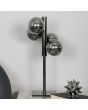 Gunmetal Table Lamp With 4 Smoked Glass Shades