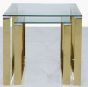 Harvey Gold Steel And Clear Glass Nest Of 2 Side Tables