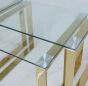 Harvey Gold Steel And Clear Glass Nest of Tables