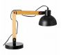 Hillary Black and Wood Adjustable Desk Lamp
