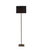 Hilton Antique Brass Square Candlestick Floor Lamp with Black Shade