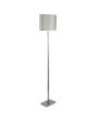 Hilton Satin Nickel Square Candlestick Floor Lamp with Grey Shade