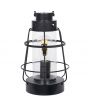 Industrial Black Metal & Clear Glass Oil Lantern Effect Table Lamp