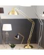 Industrial Round Shade Brass Task Floor Lamp