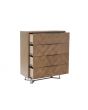 Irina Brown and Grey Patterned 4 Drawer Chest