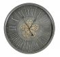 Isobel Round 60cm Dark Grey Wall Clock With Gears Design