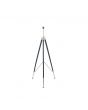 Ledbury Black Leather and Silver Tripod Floor Lamp - Base Only