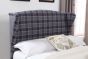 Lila Fabric Bed Frame - Grey Cheque Headboard