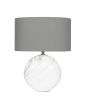 Marble Effect Ceramic Table Lamp with Grey Shade