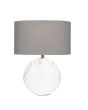 Marble Effect Ceramic Table Lamp with Grey Shade