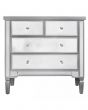 Maria Silver Wood and Mirrored 4 Drawer Chest