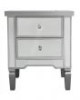 Maria Silver Wood and Mirrored Bedside Cabinet