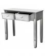 Maria Silver Wood and Mirrored Console Table with 2 Drawers