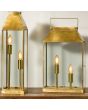 Marieta Antique Brass Metal Large Lantern Table Lamp