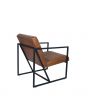 Masey Natural Brown Leather and Iron Arm Chair
