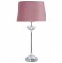 Metal and Glass Table Lamp with Pink Velvet Shade