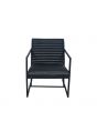 Mica Steel Grey Leather and Iron Arm Chair