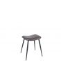 Giovanni Leather and Iron Curved Stool
