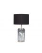 Mini Grey Marble Effect Ceramic Table Lamp with Black Shade