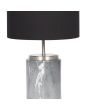 Mini Grey Marble Effect Ceramic Table Lamp with Black Shade