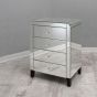 Mirrored Bedside Chest with Bevelled Edge
