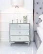 Mirrored Quatrefoil Designed 3 Drawer Bedside Cabinet