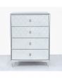 Mirrored Quatrefoil Designed 4 Drawer Chest of Drawers